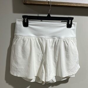 Women's White Abercrombie Athletic Shorts